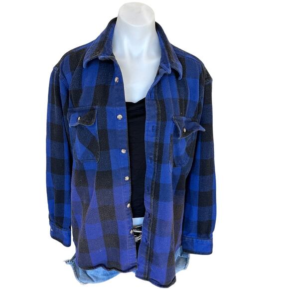 Bad Bunny Plaid Flannel Shirt Shacket LARGE Oversized Upcycled Unique Latin Trap - Picture 4 of 6